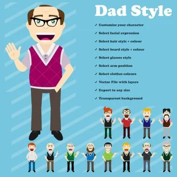 Dad style Stock Illustration