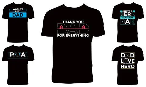Dad T Shirt Design Bundle Stock Illustration
