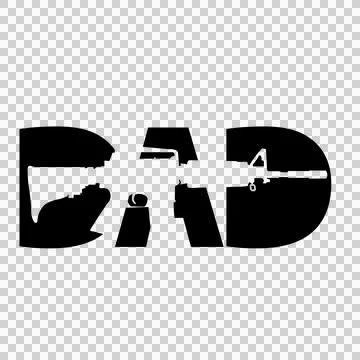 Dad Text Integrated With Letters And Rifle Stock Illustration