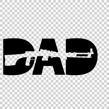 Dad Text Overlay With Letters And Rifle Stock Illustration
