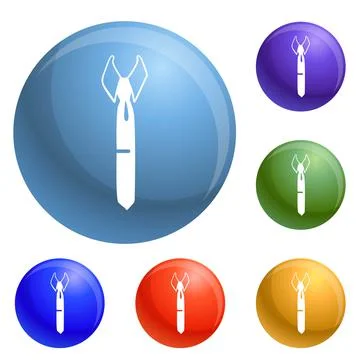 Dad tie icons set vector Illustrazione stock