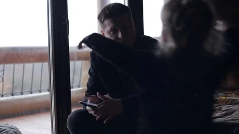 Daddy gets hugs Video stock 70596677