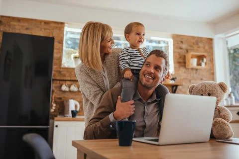 Daddy, its playing time Stock Photos