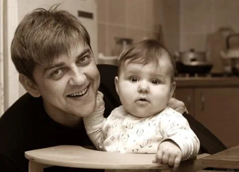 Daddy with a small daughter Foto stock