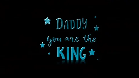Daddy you are the king text graphic with blue stars illustration 库存影片 343575735