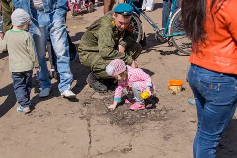 Daddy's assistant! Stock Photos