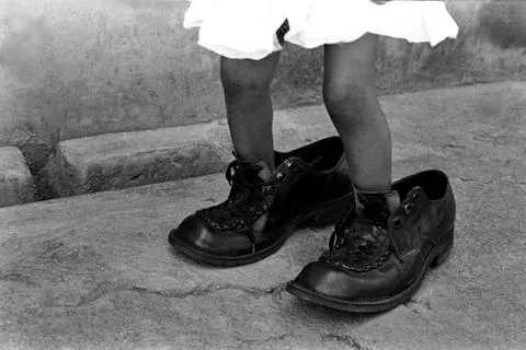 In Daddy's Shoes Stock Photos
