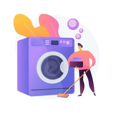 Dads and housework abstract concept vector illustration. Stock Illustration