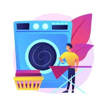 Dads and housework abstract concept vector illustration. Stock Illustration