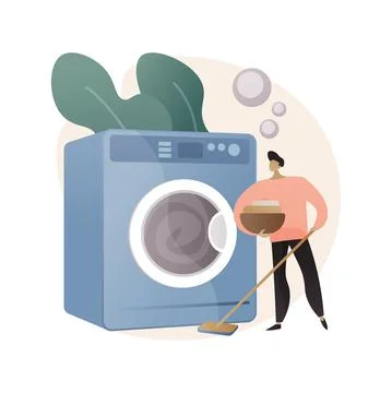 Dads and housework abstract concept vector illustration. Stock Illustration