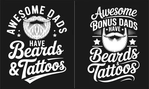 Dads with Beards Are Better Skull Beard Design Cool Dad Shirt for Beard Lov.. Stock Illustration