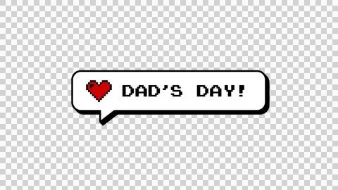 Dad's Day 8-bit pixel art comment balloon in neubrutalism style. Stock Illustration