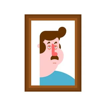 Dad's portrait in frame. vector illustration Stock Illustration