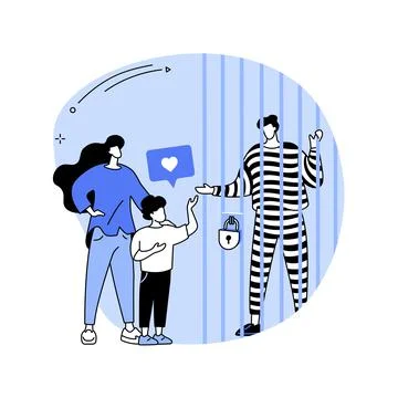 Dads in prison abstract concept vector illustration. Stock Illustration