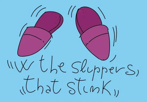 Dad's slippers stylized comic book style humorist drawings Illustrazione stock