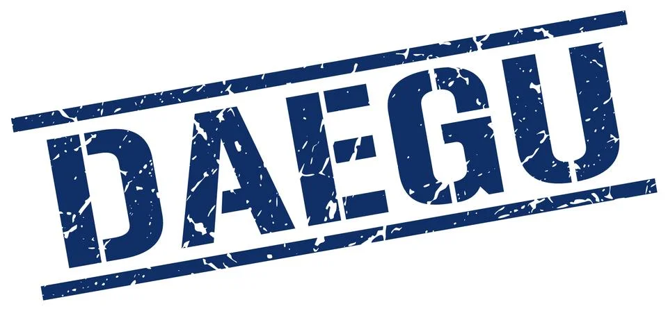 Daegu blue square stamp Stock Illustration