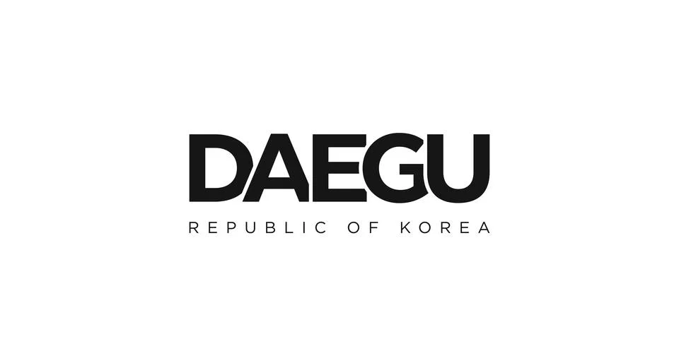 Daegu in the Korea emblem. The design features a geometric style, vector il.. Stock Illustration