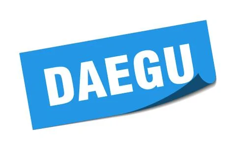 Daegu sticker. Daegu blue square peeler sign Stock Illustration