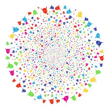 Daemon Head Exploding Round Cluster 스톡 일러스트