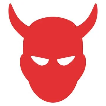 Daemon Head Flat Vector Icon Stockillustratie