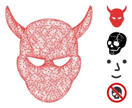 Daemon Head Web Vector Mesh Illustration Stock Illustration