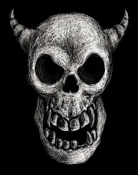 Daemon skull Stock Illustration