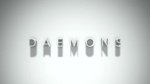 Daemons 3D title animation with shadows on a white background Video stock 297008144