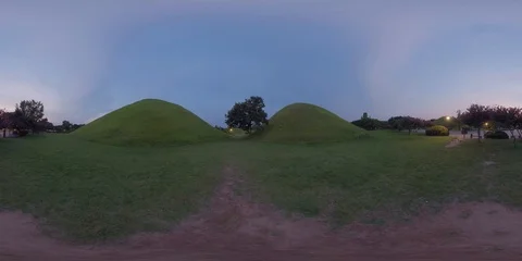 Daereungwon Ancient Tomb Complex 360 Degree Panoramic view. Stock-Footage 115416532