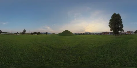 Daereungwon Ancient Tomb Complex 360 Degrees Panoramic view. Stock-Footage 115416563