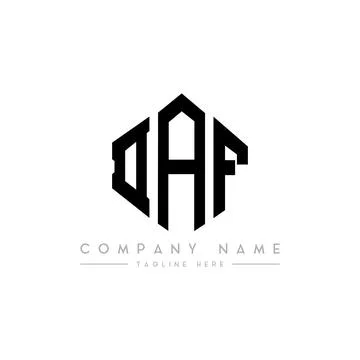 DAF letter logo design with polygon shape. DAF polygon and cube shape logo .. Stock Illustration
