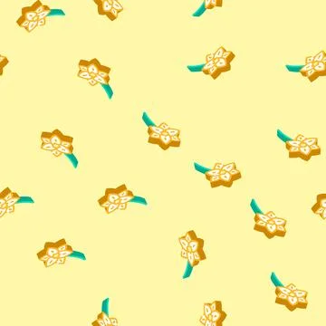 Daffodil flower spring isometric icon seamless pattern Stockillustratie