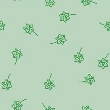 Daffodil flower spring line vector seamless pattern 스톡 일러스트