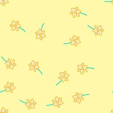 Daffodil flower spring vector seamless pattern 스톡 일러스트