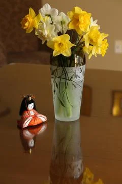 Daffodil in vase4 Stock Photos