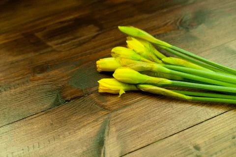 Daffodils on table Stock Photos