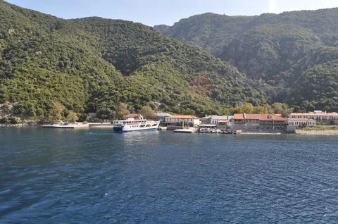 The Dafni is a Settlements built on Mount Athos Stock Photos