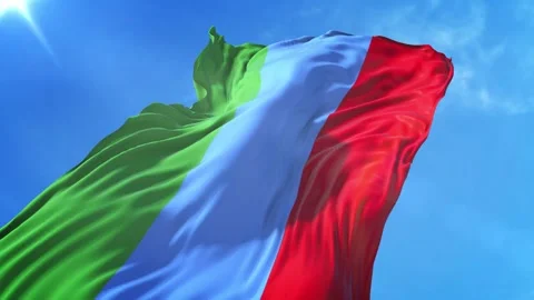 Dagestan Flag Low Angle View Stock Footage 295689164