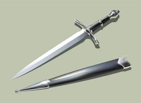Dagger and scabbard Stock Illustration