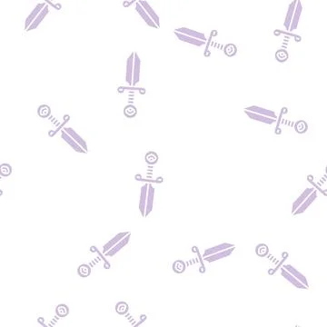 Dagger boho glyph seamless pattern Illustrazione stock