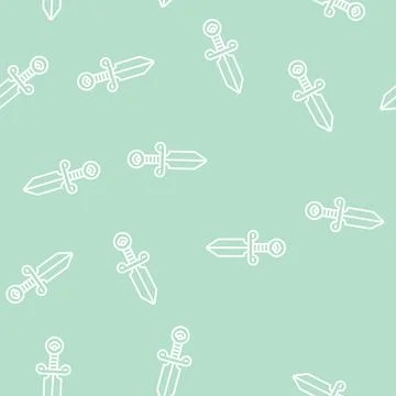 Dagger boho line seamless pattern Illustrazione stock