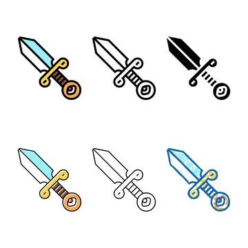 Dagger boho variations color icon vector Stock Illustration