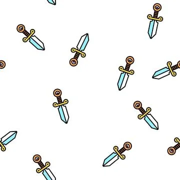 Dagger boho vector seamless pattern イラスト素材