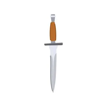 Dagger with brown handle vector illustration Illustration