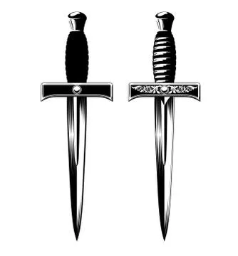 Dagger drawn in a Gothic style Illustrazione stock