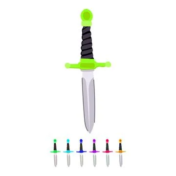 Dagger with gold hilt and black grip graphic Stock Illustration