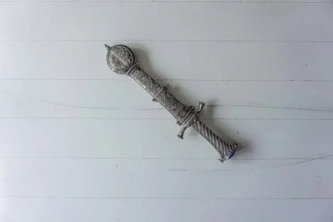 Dagger with holster on white background Stock Photos