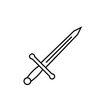Dagger icon element of weapon icon for mobile concept and web apps. Thin line Stock Illustration