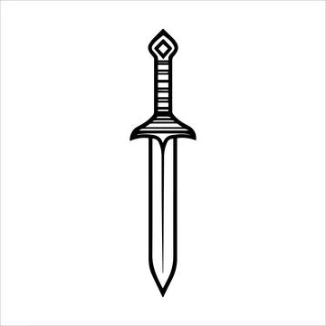 Dagger icon or modern line symbol. Vector line art and icon design with bol.. Stock Illustration