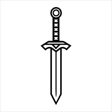Dagger icon or modern line symbol. Vector line art and icon design with bol.. Stock Illustration