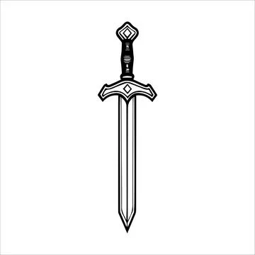 Dagger icon or modern line symbol. Vector line art and icon design with bol.. Stock Illustration